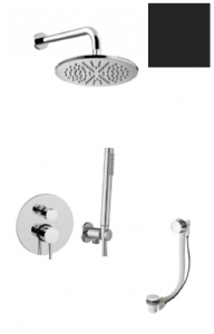 Paffoni Light LIG019ZWSCSU3A.NO czarny podtynkowy zestaw wannowo-prysznicowy z napełnianiem przez przelew