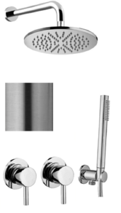 Paffoni Light LIG010ST70ZSC3A podtynkowy zestaw prysznicowy stal szczotkowana