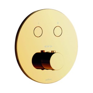 Paffoni Light CPT018HG złota bateria prysznicowa podtynkowa termostatyczna 2-drożna jednouchwytowa