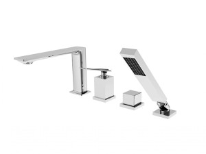 Besco Aspira BW-A4-CH chromowana 4-otworowa bateria wannowa