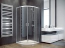 Besco Modern 80x80x185 MP-80-185-M chromowana narożna półokrągła kabina prysznicowa mrożone szkło
