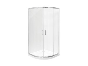 Besco Modern 90x90x185 MP-90-185-M chromowana narożna półokrągła kabina prysznicowa mrożone szkło