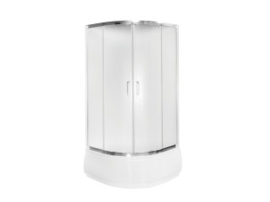 Besco Modern 90x90x165 MP-90-165-G chromowana półokrągła kabina prysznicowa grafitowe szkło