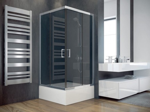 Besco Modern 80x80x165 MK-80-165-C chromowana kwadratowa kabina prysznicowa
