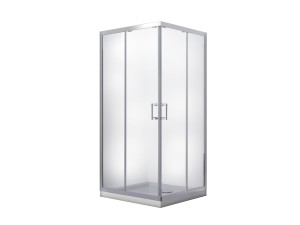 Besco Modern 80x80x185 MK-80-185-M chromowana kwadratowa kabina prysznicowa mrożone szkło