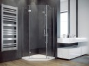 Besco Viva 90x90x195 V5L-90-195-C pięciokątna lewa chromowana kabina prysznicowa