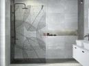 Besco Leafy 100x200 LF-100-200C czarna kabina Walk-In z nadrukiem