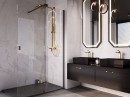 Besco Vayo Black 110x200 VYB-110-200C czarna przesuwna kabina typu Walk-In