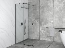 Besco Vayo Black 130x200 VYB-130-200C czarna przesuwna kabina typu Walk-In