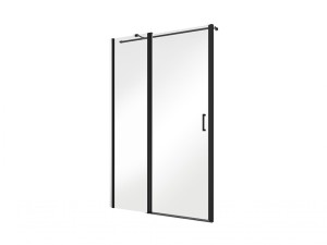 Besco Exo-C Black 110x190 ECB-110-190C czarne uchylne drzwi do wnęki prysznicowe