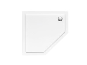 Besco Bergo Slimline 90x90 BAB-90-S biały akrylowy pięciokątny brodzik prysznicowy