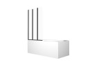 Besco Prime Black New 3 120x140 PNPB-3S czarny parawan nawannowy trzyskrzydłowy