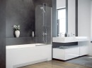 Besco Ambition 1 75x130 PA-1S-CZ chromowany jednoskrzydłowy parawan nawannowy