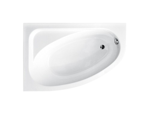 Besco Cornea Comfort Lewa 140x80 #WAC-140-NL akrylowa asymetryczna wanna do zabudowy