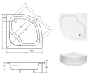 Besco Diper I 80x80x24 #BAD-80-NK akrylowy głęboki półokrągły brodzik prysznicowy