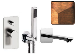 Daniel Rubinetterie Energy ER015ZWW.64 miedziany podtynkowy zestaw wannowy