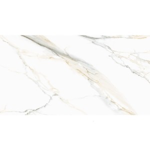 Arklam Atlantis Gold Silk 6 mm 120x300 płytki gresowe wielkoformatowe imitujące marmur ze złotą żyłą