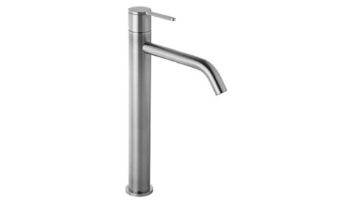 Emmevi Rubinetterie Filo 85003BIGINOX stalowa szczotkowana wysoka stojąca bateria umywalkowa jednouchwytowa