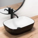 Rea Belinda Black/White 46,5x33 umywalka nablatowa bez przelewu