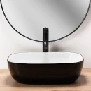 Rea Belinda Black/White 46,5x33 umywalka nablatowa bez przelewu