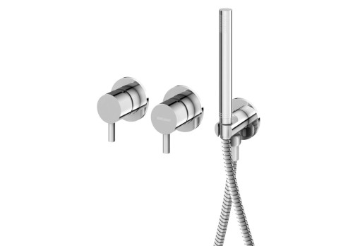 Kohlman AXEL QW260A chromowana podtynkowa 3-otworowa bateria wannowo-prysznicowa