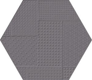 Emil Ceramica Sixty Small Esagona Timbro Antracite Silktech 21x18,2 EKN4 gresowe płytki heksagonalne