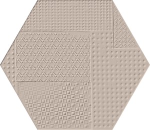 Emil Ceramica Sixty Small Esagona Timbro Fango Silktech 21x18,2 EKN0 gresowe płytki heksagonalne