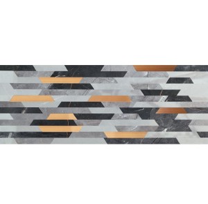 Tubądzin Brainstorm Grey Dekor Połysk 32,8x89,8 płytki ścienne