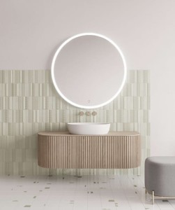 Hozze Perle 500-012 lustro okrągłe z oświetleniem LED 80 cm bez ramy z włącznikiem na tafli i matą grzewczą