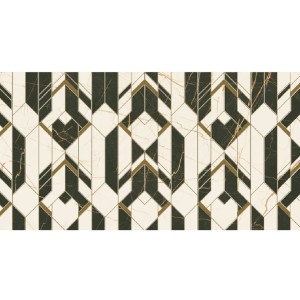 Paradyż Ceramika Fancy White Inserto Połysk 30x60 płytki patchworkowe gresowe