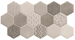 Realonda Habitat Hex Ice 26,5x51 płytki patchworkowe gresowe