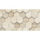 Paradyż Ceramika Sunlight Stone Beige Dekor Geometryk Połysk 30x60 płytki kamienne ścienne