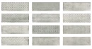 Fabresa Arles Silver Decor Mix 10x30 płytki cegiełki