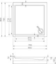 Ravak Angela Basic LA brodzik 90x90x16  GPX2240134 prysznicowy biały