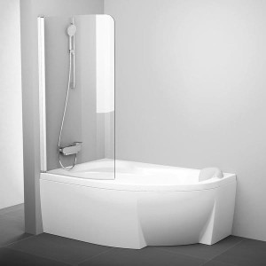 Ravak Rosa CVSK1 140/150 L 7QLM0100Y1 parawan jednoczęściowy lewy biały