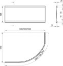 Ravak Panel A Rosa 140 L Snowwhite CZH1000A00 do obudowy wanny biały
