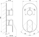Ravak Eleganta EL 068.20GB.O3.RB07F X070334 bateria prysznicowa dwuuchwytowa podtynkowa 3-drożna grafitowa
