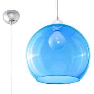 Sollux Lampa wisząca BALL błękitna 