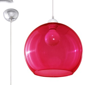 Sollux Lampa wisząca BALL czerwona 