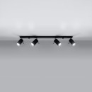 Sollux Plafon RING 4L czarny