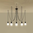 Sollux Żyrandol EDISON 5 czarny