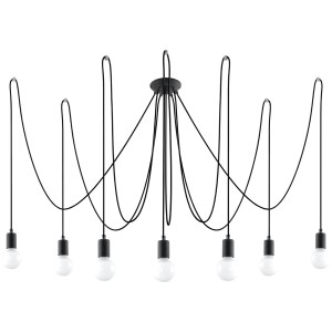 Sollux Żyrandol EDISON 7 czarny 