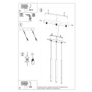 Sollux Lampa wisząca MOZAICA 3L czarny/złoto