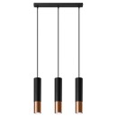 Sollux Lampa wisząca LOOPEZ 3L czarny/miedź