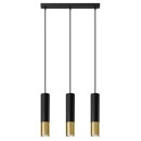 Sollux Lampa wisząca LOOPEZ 3L czarny/złoty