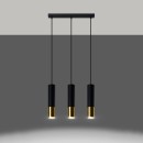 Sollux Lampa wisząca LOOPEZ 3L czarny/złoty