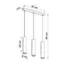 Sollux Lampa wisząca LOOPEZ 3L czarny/złoty