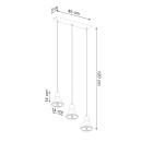 Sollux Lampa wisząca TAZILA 3 czarna [ES111]