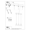 Sollux Lampa wisząca TAZILA 3 czarna [ES111]