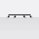 Sollux Plafon NERO 4 czarny/chrom